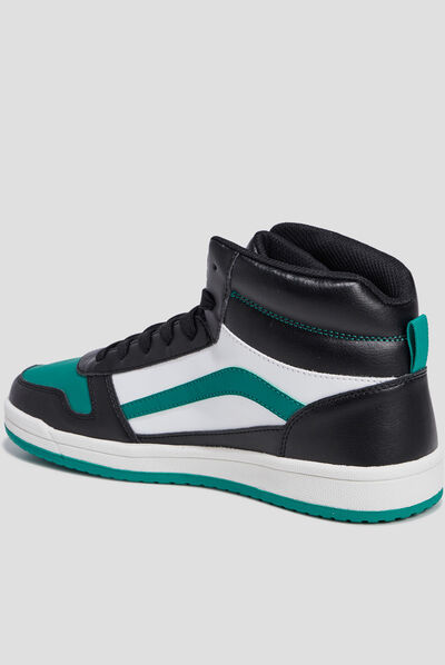 Baskets montantes à lacets multicolore homme