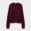 Gilet col rond manches longues bordeaux femme