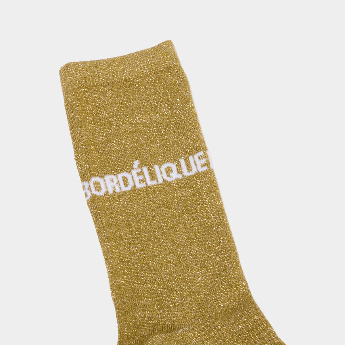 Chaussettes &agrave; fils m&eacute;tallis&eacute;s mi-hautes vert clair femme