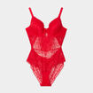 Body en dentelle avec la&ccedil;age rouge femme grande taille