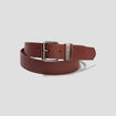 Ceinture avec boucle carr&eacute;e marron homme