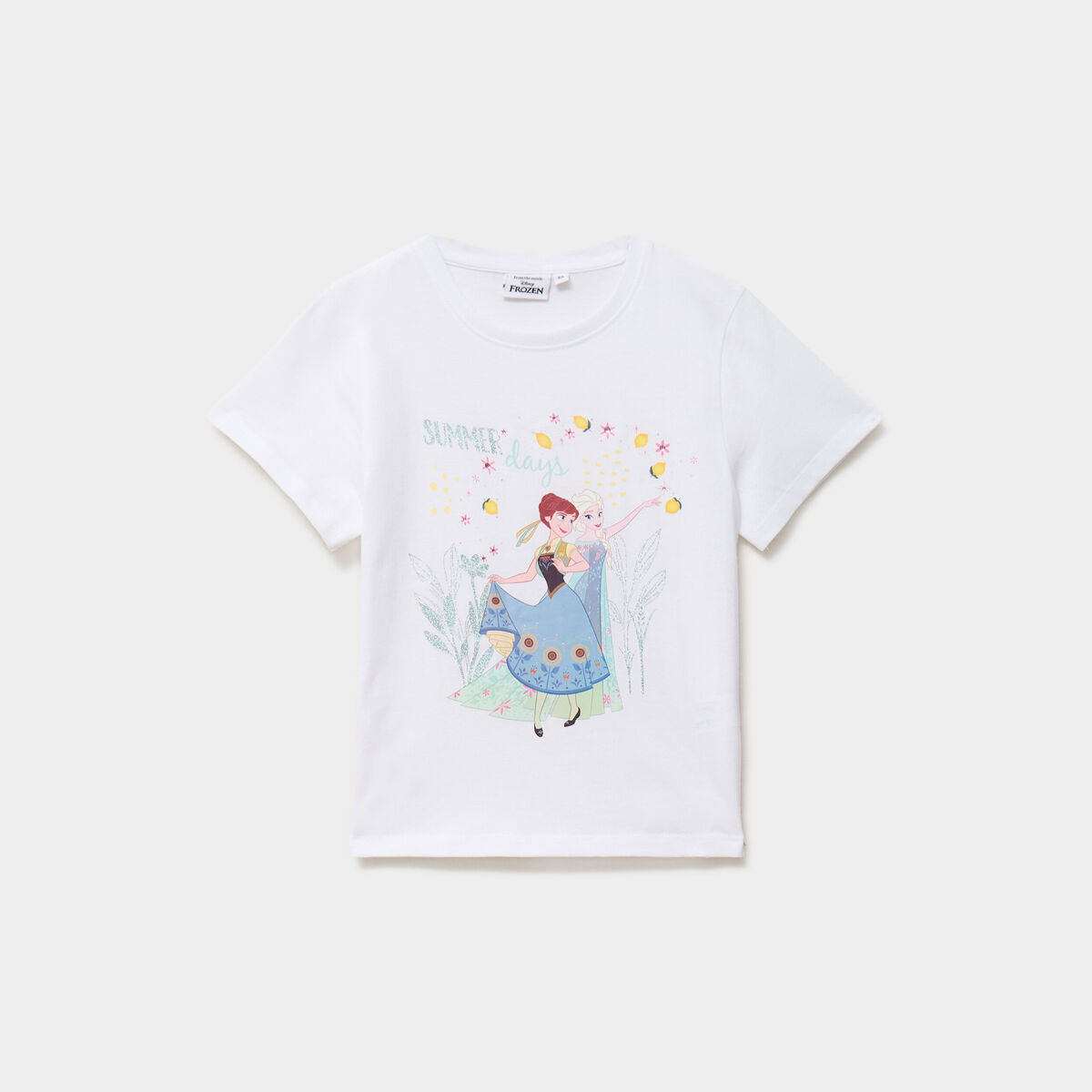 T-shirt coton Reine des neiges blanc fille