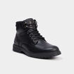 Bottines &agrave; lacets avec zip c&ocirc;t&eacute; noir homme