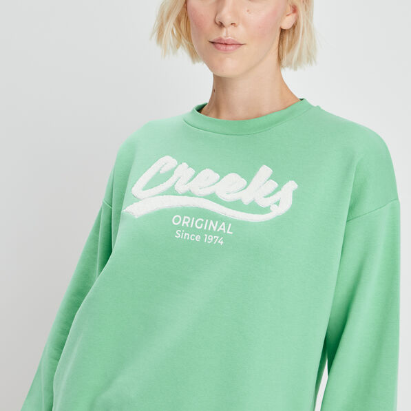 Sweat col rond Creeks vert femme