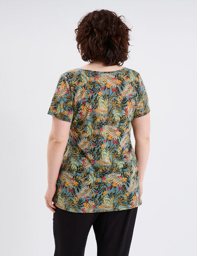 T-shirt manches courtes vert émeraude femme grande taille
