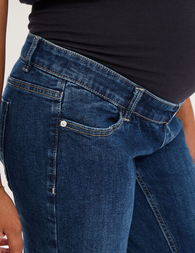 Jeans grossesse droit avec bandeau denim stone femme maternit&eacute;