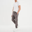 Pantalon de jogging velours côtelé gris clair homme