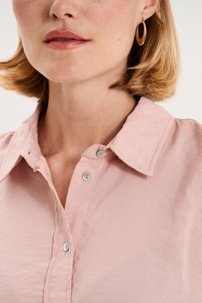 Chemise fluide manches longues oversize parme femme
