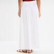 Jupe évasée midi coton blanc femme
