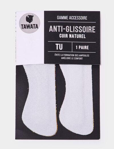 Semelles anti-glissoires cuir Tawata blanc femme