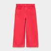 Pantalon large 5 poches coton rouge fille