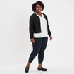 Veste en suédine manches longues noir femme grande taille