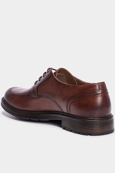 Derbies en cuir marron homme