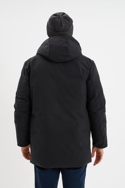 Parka mi-longue &agrave; capuche noir homme