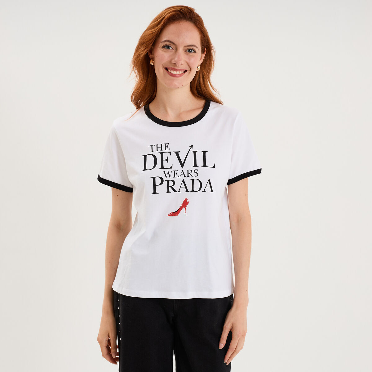 T-shirt coton Le diable en Prada blanc femme