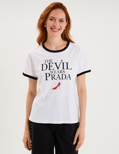 T-shirt coton Le diable en Prada blanc femme
