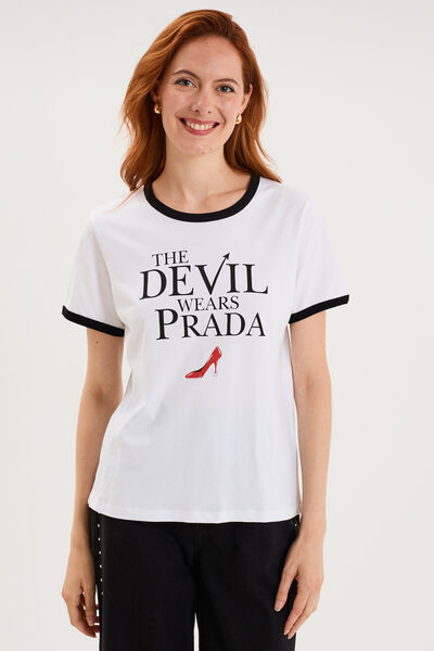 T-shirt coton Le diable en Prada blanc femme