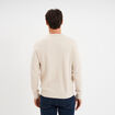 Pull col rond manches longues beige homme