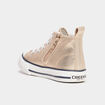 Baskets montantes en toile bout renforc&eacute; jaune or fille