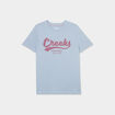 T-shirt oversize col rond coton Creeks bleu ciel femme