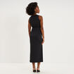Robe longue &eacute;paules d&eacute;tails bijoux noir femme