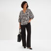 Blouse manches 3/4 ballons col tunisien blanc femme