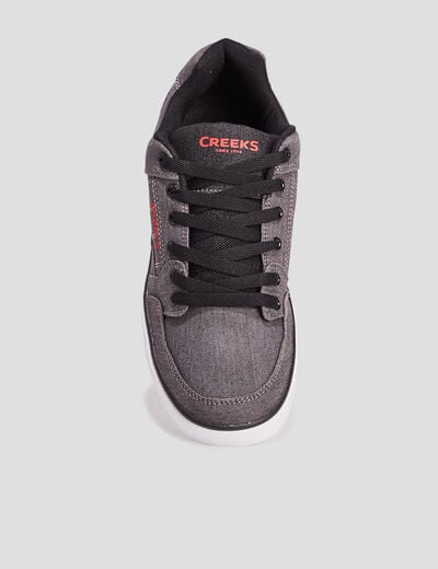 Tennis basses en toile à lacets gris homme
