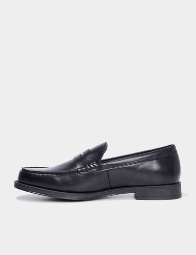 Mocassins à bout rond noir homme
