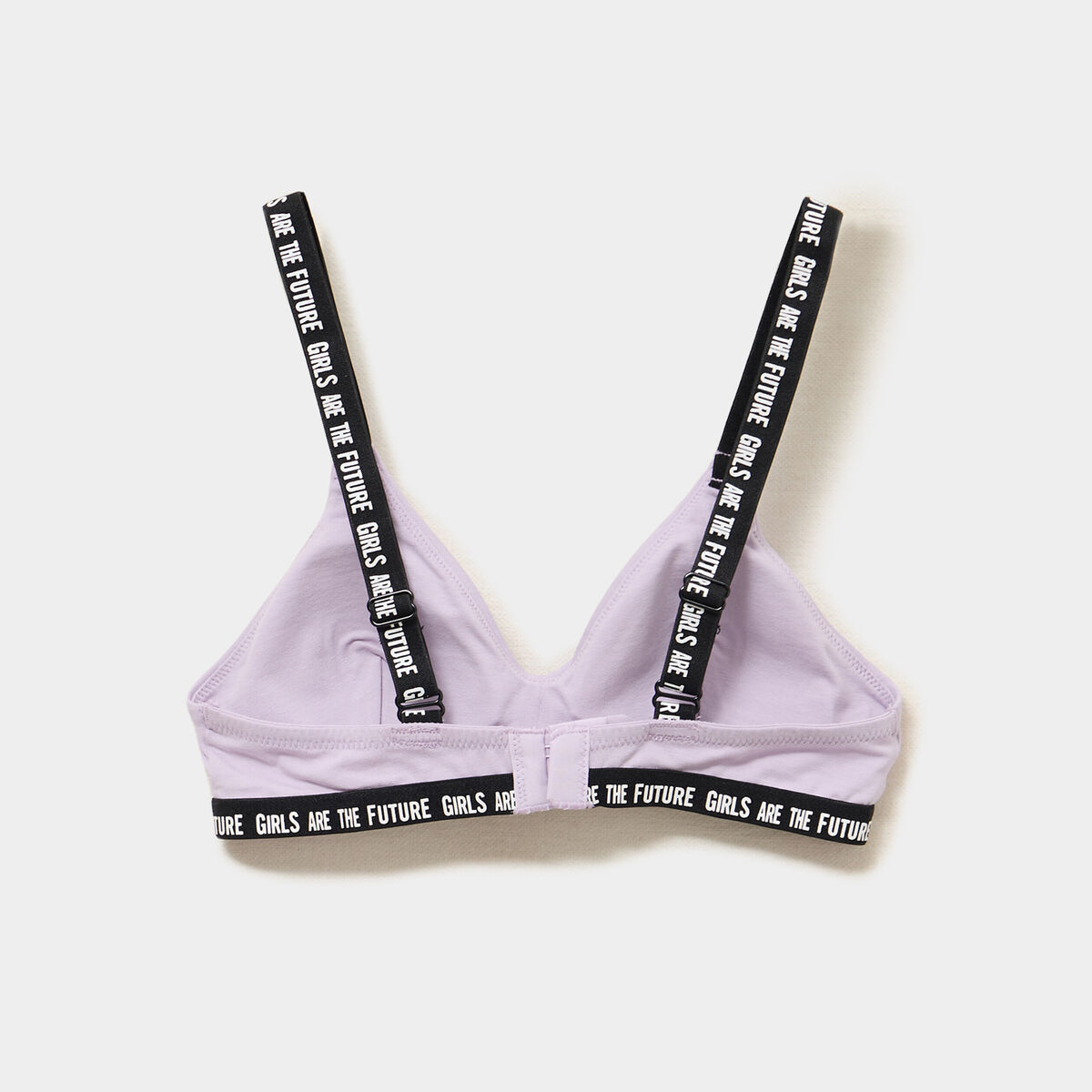 Lot 2 brassi&egrave;res forme triangle coton mauve fille