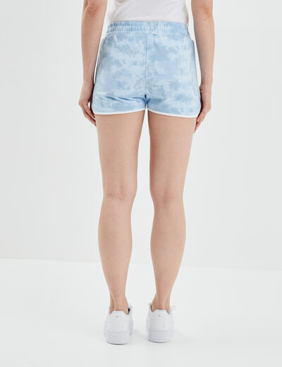 Short de jogging droit bleu femme