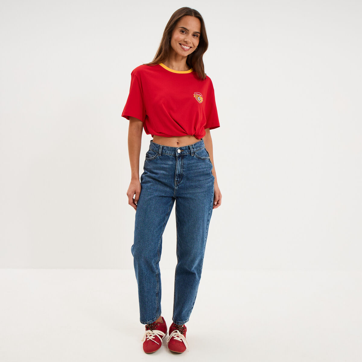 T-shirt maillot de football Espagne rouge mixte