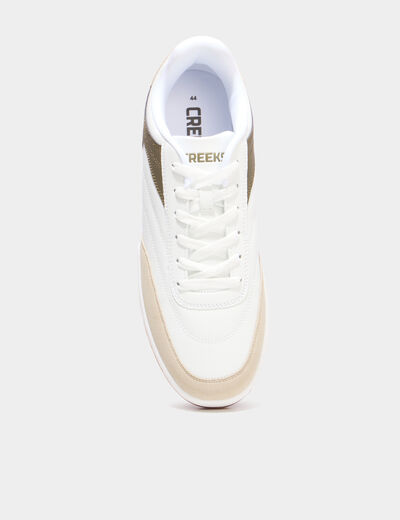 Baskets basses &agrave; lacets blanc homme