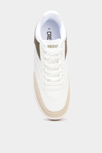 Baskets basses &agrave; lacets blanc homme