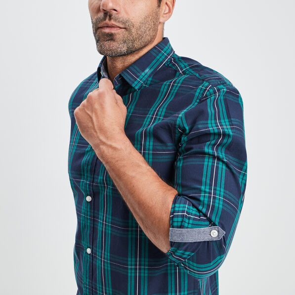 chemise droite manches 34 vert emeraude homme Chemise droite manches 3/4 vert emeraude homme
