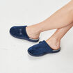 Chaussons mules d&eacute;tail noeud bleu marine femme