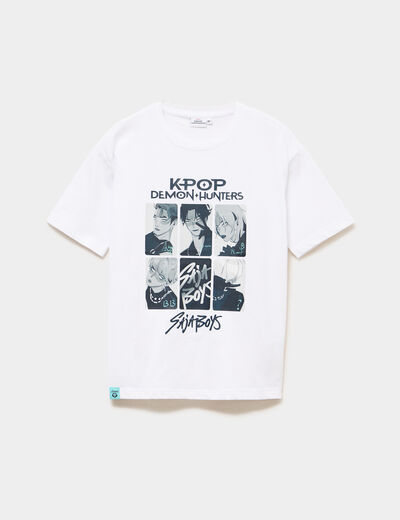 T-shirt coton K-Pop Demon Hunters blanc gar&ccedil;on