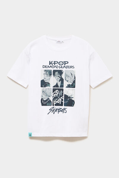 T-shirt coton K-Pop Demon Hunters blanc gar&ccedil;on