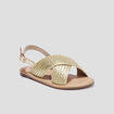 Sandales brides tressées jaune or fille