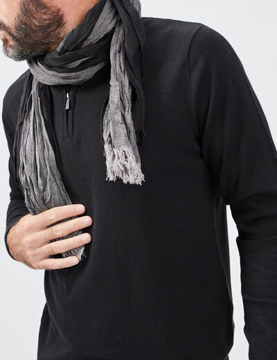 Foulard effet froiss&eacute; noir homme