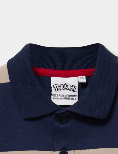 T-shirt col polo manches longues Pok&eacute;mon sable gar&ccedil;on