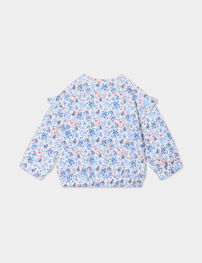 Sweat épaules à volants Creeks ecru bébé fille