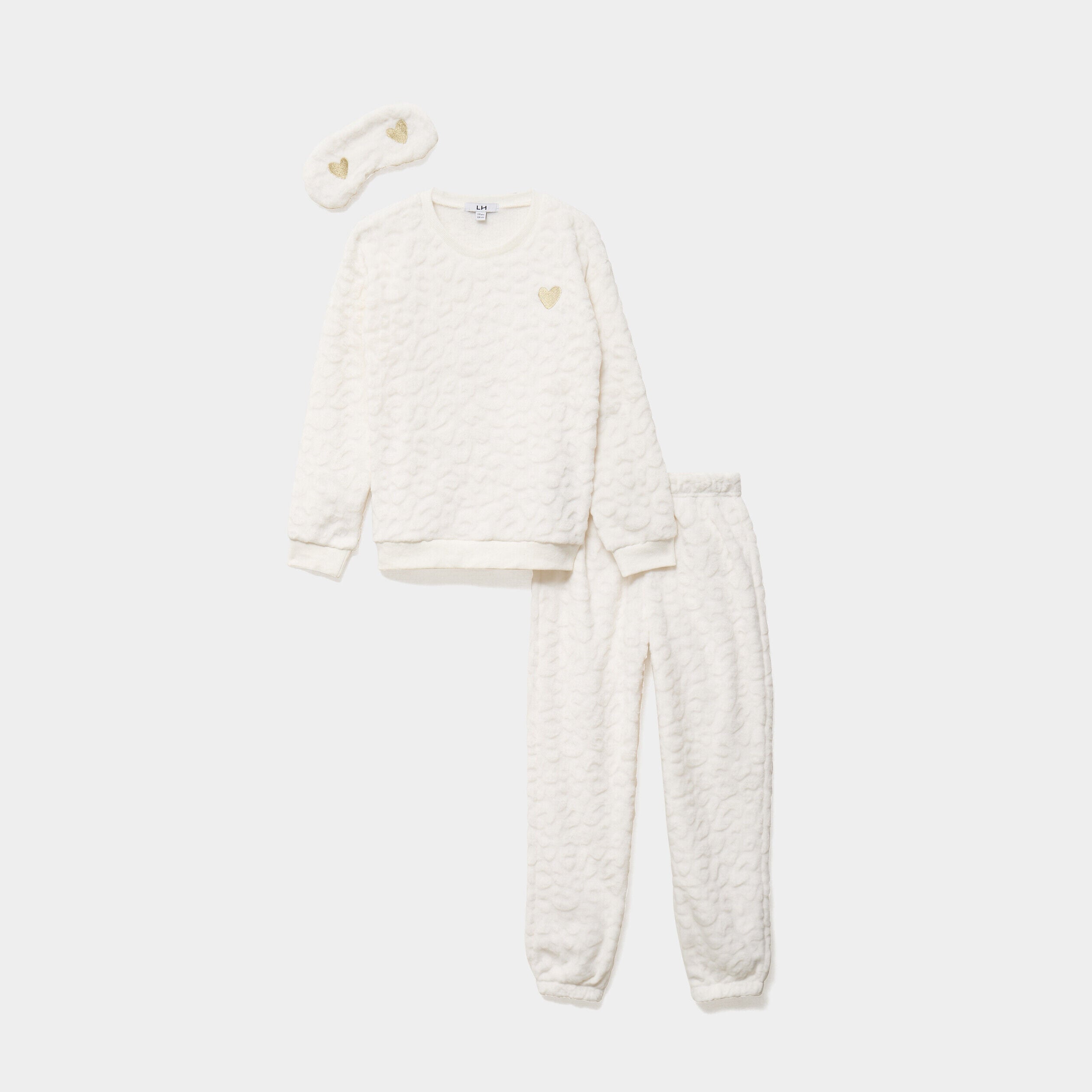 Ensemble pyjama t-shirt pantalon masque blanc fille LH