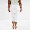 Pantalon corsaire skinny taille haute blanc femme grande taille
