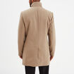 Manteau mi-long col montant taupe homme