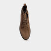 Boots zippées à lacets en cuir marron femme
