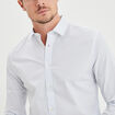Chemise droite imprimée manches longues blanc homme