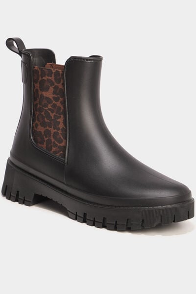 Boots de pluie &eacute;lastiqu&eacute;e noir femme