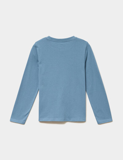 Ensemble pyjama pantalon t-shirt coton bleu gris gar&ccedil;on