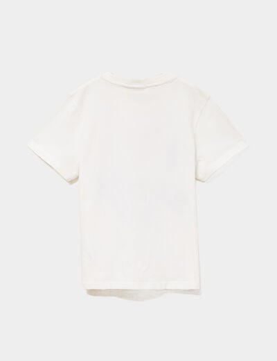 T-shirt manches courtes coton Stitch blanc fille