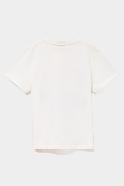 T-shirt manches courtes coton Stitch blanc fille